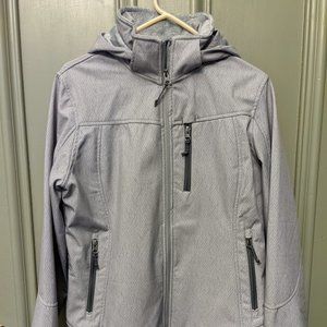 Women's Free Country Size Medium Gray Faux Fur Lined Coat